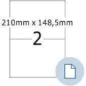 Herma Etiketten 8402, permanente kleefstof, bedrukbaar, B 210 x H 148 mm, papier, wit, 1000 stuks/500 vellen