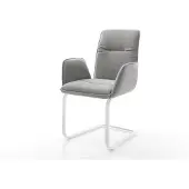 DELIFE Sledemodel Vinja-Flex zachte stof met structuur grijs sledemodel vlak wit