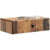 vidaXL Wandgemonteerde Zijtafel Oud hout 59 x 34,5 x 17 cm