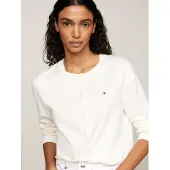 Tommy Hilfiger Gebreid vest 'Fine' wit