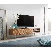 DELIFE Tv-meubel Fevo 160 cm acacia natuur 2 deuren L-poot