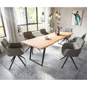 DELIFE Eettafel Edge 260x100 acacia natuur metaal schuin Live-Edge