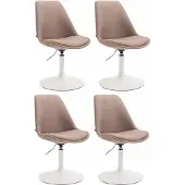 CLP Maverick Set van 4 Eetkamerstoelen - Stof taupe wit