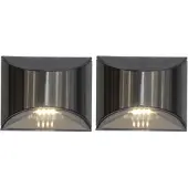 Star Trading Wally, Buitenwandlamp, Zilver, IP44, Voor gevelmontage, Met schemersensor, 2 lampen