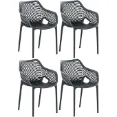CLP Air XL Set van 4 Stapelstoelen - donkergrijs