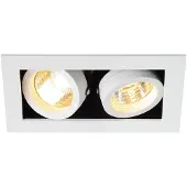 SLV LED Inbouwarmatuur Vierkant | 2X GU10 Max 50W IP20 | Dimbaar | KADUX