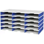 Styro Opslag van documenten, Trio sorteerbak 15 vakken H363xB723xD331mm Polyl grijs/blauw (A4)