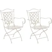CLP Adara Set van 2 tuinstoelen - Metaal - antiek/creme