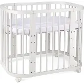 Waldin Multifunctioneel 5 in 1 Babybed / peuterbed incl. matras - Wit