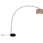 TRIO MANSUR Vloerlamp - Booglamp - Zwart + Taupe kap - H210cm