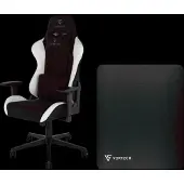 Vortech Essential Gamestoel Wit + Vloermat Zwart