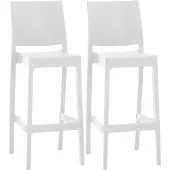 CLP Maya Set van 2 barkrukken - Kunststof - wit/wit