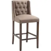 CLP Cassandra Barkruk - Stof taupe antiek donker
