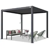 PRIMEYARD Pergola 3x3 m, lamellendak, antraciet