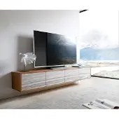 DELIFE Tv-meubel Kleo 200 cm acacia natuur 4 deurs zwevend
