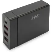 Digitus Lader - - DA-10195 - 20 V - 3 USB-poorten - 1 USB-C-poort - 1,2 m Zwart