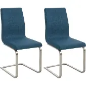 CLP Belfort Set van 2 eetkamerstoelen - Stof - blauw