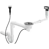 Hansgrohe - Enkele spoelbak automatische afvoer- en overloopcombinatie, RVS 43931800