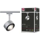 Paulmann LED spot Aldan URail 2.700K chroom mat Aldan, dimbaar, alu / grijs / zink, Woon-/ Eetkamer, metaal, Modern