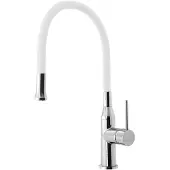 Sapho SILI keukenkraan, met flexibele uitloop, wit/chroom