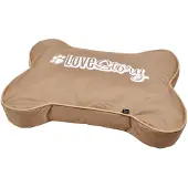 Love Story Kussen voor honden, merk FAT DOG, afmetingen 100 x 70 x 15 cm, kleur taupe