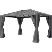 TOOLPORT Tuinpaviljoen 3x4m, Hardtop, 4 zijwanden, loft grey