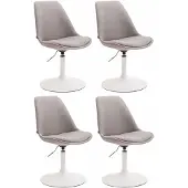 CLP Maverick Set van 4 Eetkamerstoelen - Stof grijs wit