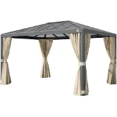 PRIMEYARD Tuinpaviljoen 3x4m, Hardtop, 4 zijwanden, crème