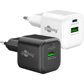 Goobay USB multipoort snellader | 2 poorten | USB-A & USB-C | 20W | GaN | Power Delivery | Wit