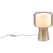 TRIO Tafellamp Rocka, crème / amber, Woon-/ Eetkamer, Glas, Tafellamp
