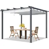 TOOLPORT Pergola 3x3 m, schaduwdoek, stone