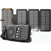 Siltcon Powerbank Zonneenergie 20000 mAh - Solar Powerbank & Opwindbaar