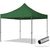 TOOLPORT 3x3 m Easy up partytent, PREMIUM staal 40mm, donkergroen