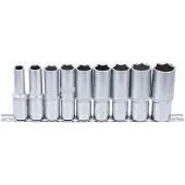 Bgs Doppenset lang 1/2 - 9 delig - zeskant - SW 10mm - 13mm - 15mm - 16mm - 17mm - 18mm - 19mm - 22mm - 24mm- BGS2223