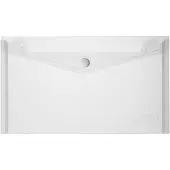 Herlitz Dokumententasche DIN lang, PP, weiß-transparent glasklar, mit weißem Druckknopfverschluss, 0,20 mm