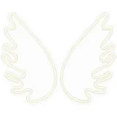 Forever Light Neon plexiglas LED-vleugels, wit, model Fpne09X,