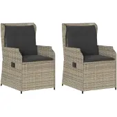 vidaXL Tuinbank 2 st Lichtgrijs poly rattan