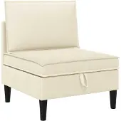 vidaXL Midden Sofa met Opbergruimte Crèmekleurig Fluweel