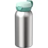 Mepal RVS drinkfles met flipdop Campus - 600 ml - Waterfles RVS - Lekdicht - Hygiënische deksel - Cool mint