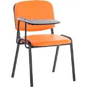CLP stoel met inklapbaar tafelblad, kunstleer, beklede zitting, oranje