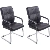 CLP Set van 2 XXL schommelstoelen "Anubis" met armleuningen, bruin