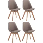 CLP Borneo V2 Set van 4 eetkamerstoelen - Stof taupe natura