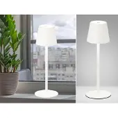 FH Lighting LED-tafellamp Tropea, dimbaar, wit / opaal, Woon-/ Eetkamer, metaal, Modern, LED tafellamp