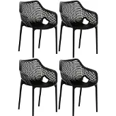 CLP Air XL Set van 4 Stapelstoelen - zwart
