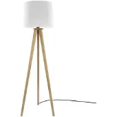 HerzBlut Vloerlamp Elli, hout licht, Woon-/ Eetkamer, Hout, Scandinavisch, vloerlamp hout