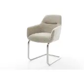 DELIFE Sledemodel Pejo-Flex geweven stof beige sledemodel vlak roestvrij staal pocketveer kern