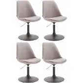 CLP Maverick Set van 4 Eetkamerstoelen - Stof grijs zwart