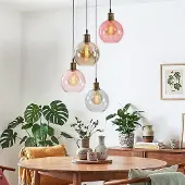 LumenXL Hanglamp 4-lichts met gekleurd glas - Liya