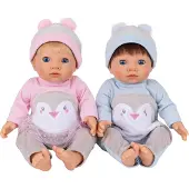 Tiny Treasures Baby Penguin Twin (30544) Doll Roze Kinderen