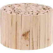 Relaxdays plantenkruk rond - plantenstandaard binnen - bloementafel laag - houten krukje